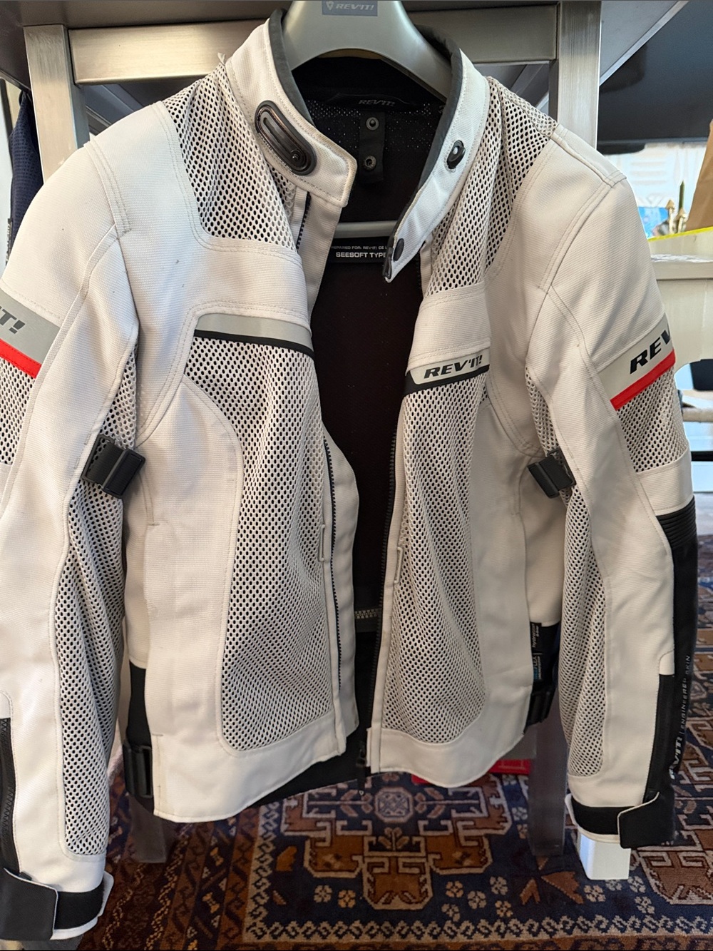 Women's White Rev'It! Motorcycle Jacket SZ 42